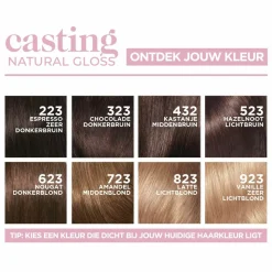 L'Oréal Casting Natural Gloss Semi-Permanente Haarkleuring 623 Nougat Donkerblond