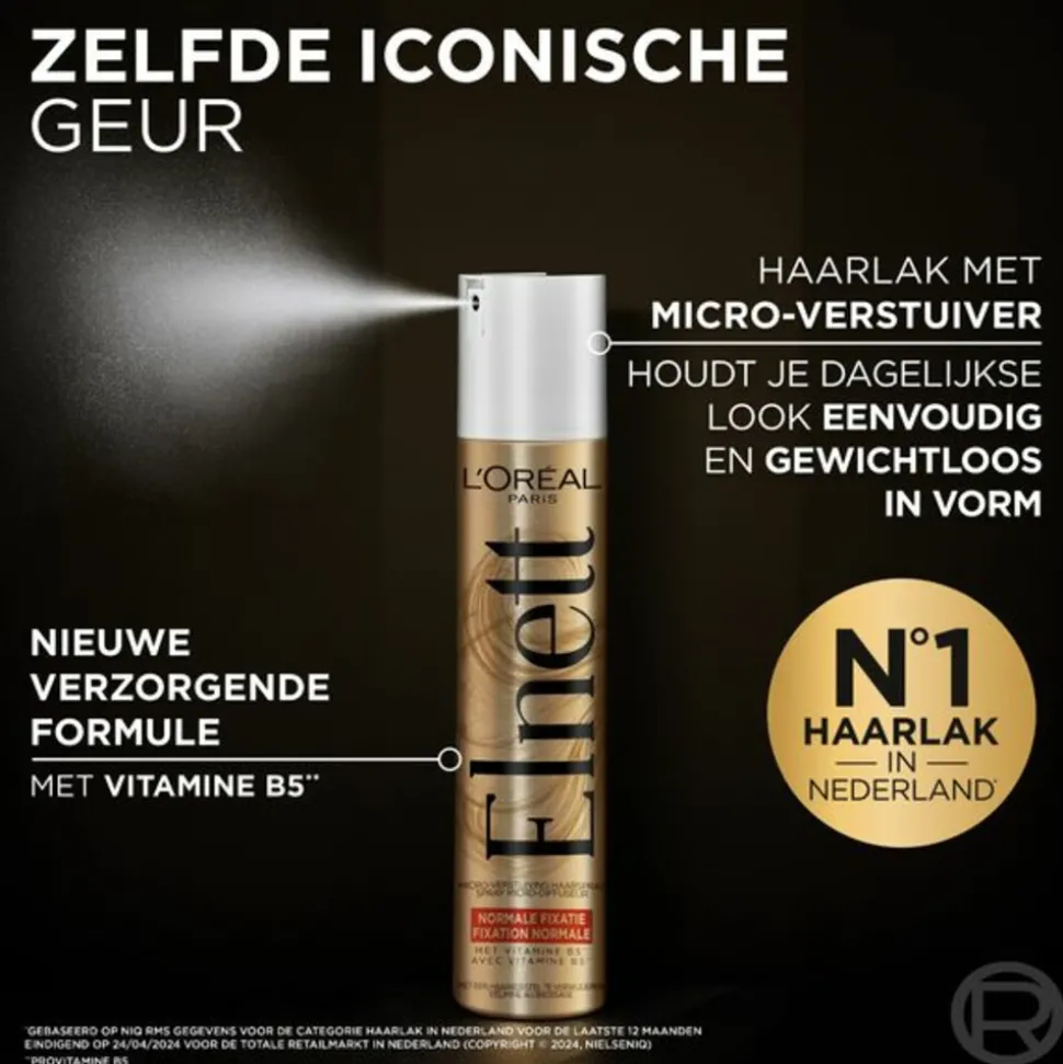 L'Oréal Elnett Satin Haarspray Normale Fixatie 400 ml