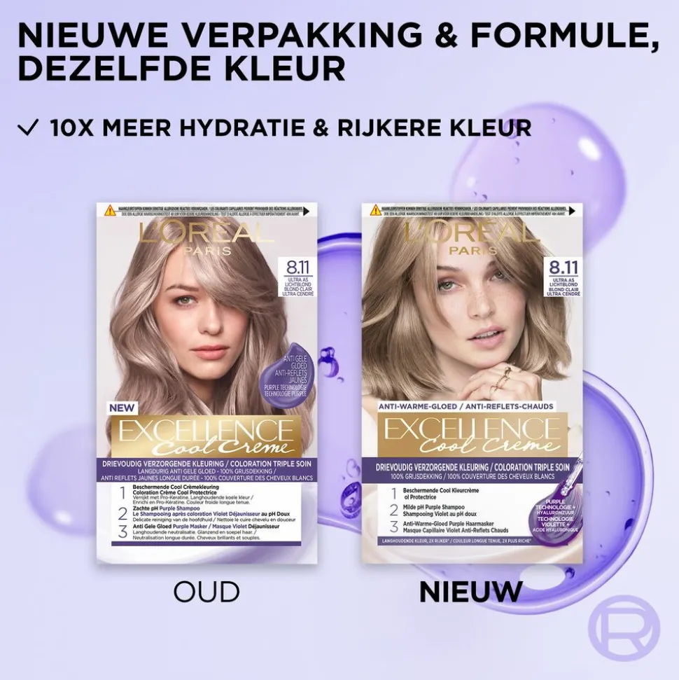 L'Oréal Excellence Cool Crème Permanente Crèmekleuring 8.11 - Ultra As Lichtblond