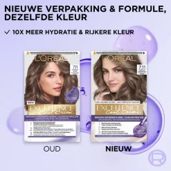 L'Oréal Excellence Cool Crème Permanente Crèmekleuring 7.11 - Ultra As Middenblond