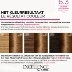 L'Oréal Excellence Crème Permanente Crèmekleuring 6.3 Donker Goudblond