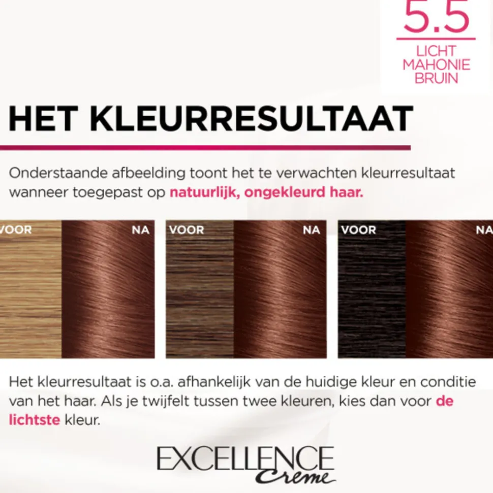 L'Oréal Excellence Crème Permanente Crèmekleuring 5.5 Licht Mahoniebruin