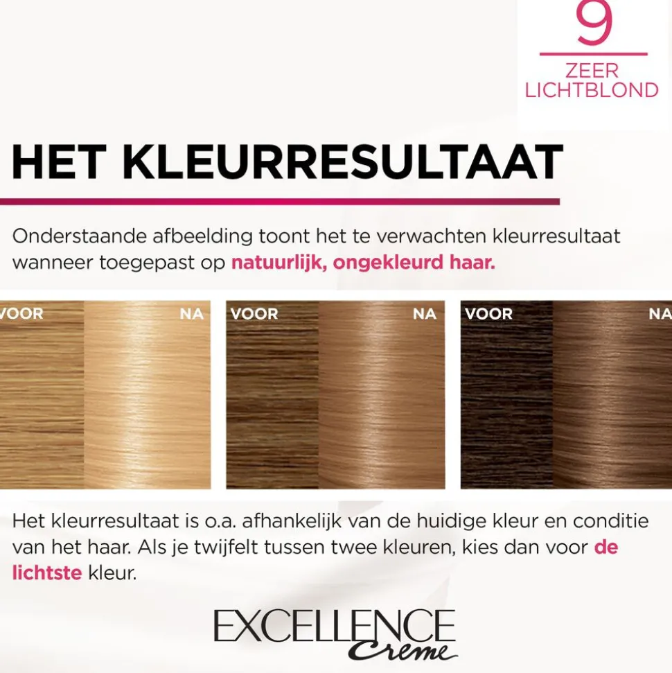 L'Oréal Excellence Crème Permanente Crèmekleuring 9 Zeer Licht Blond