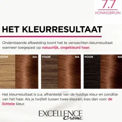 L'Oréal Excellence Crème Permanente Crèmekleuring 7.7 Honingbruin