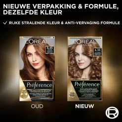 L'Oréal Préférence Permanente Haarkleuring 6.35 Donker Goud Mahonieblond