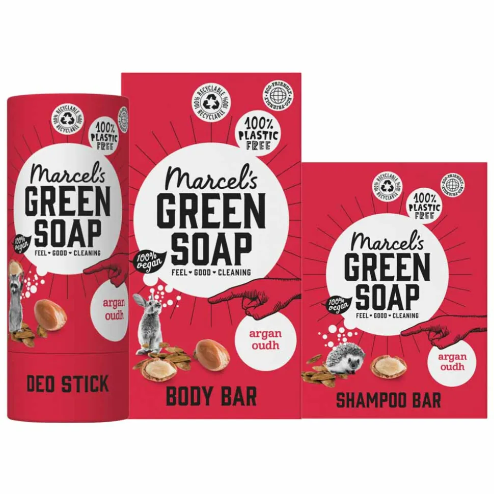 Marcel's Green Soap Plastic Vrije Verzorging Argan & Oudh Pakket