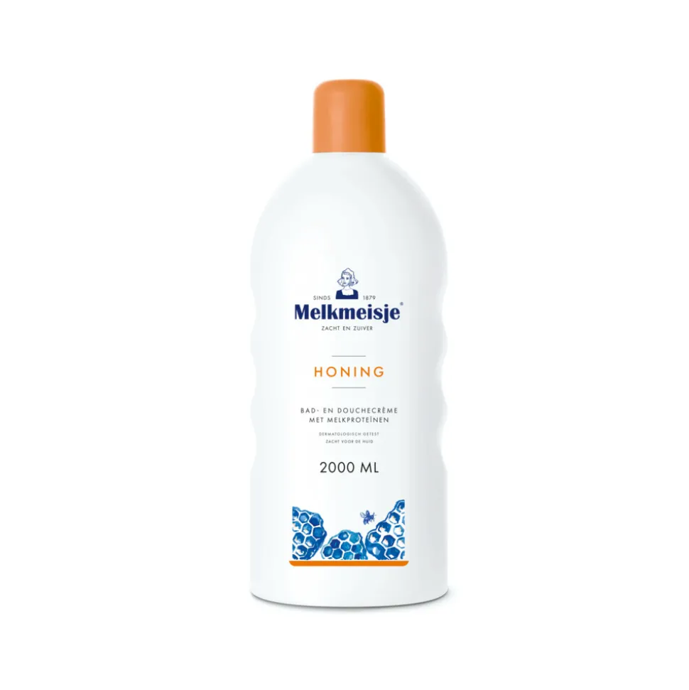 Melkmeisje Bad en Douche Crème Honing 2000 ml
