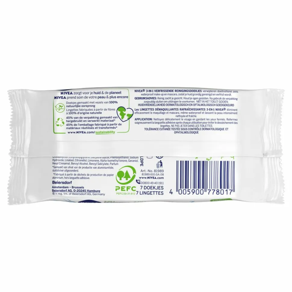 NIVEA Reinigingsdoekjes Mini Verfrissend 7 stuks
