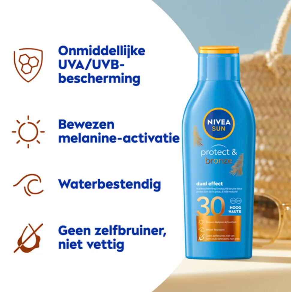 NIVEA Sun Protect & Bronze Zonnemelk SPF 30 200 ml