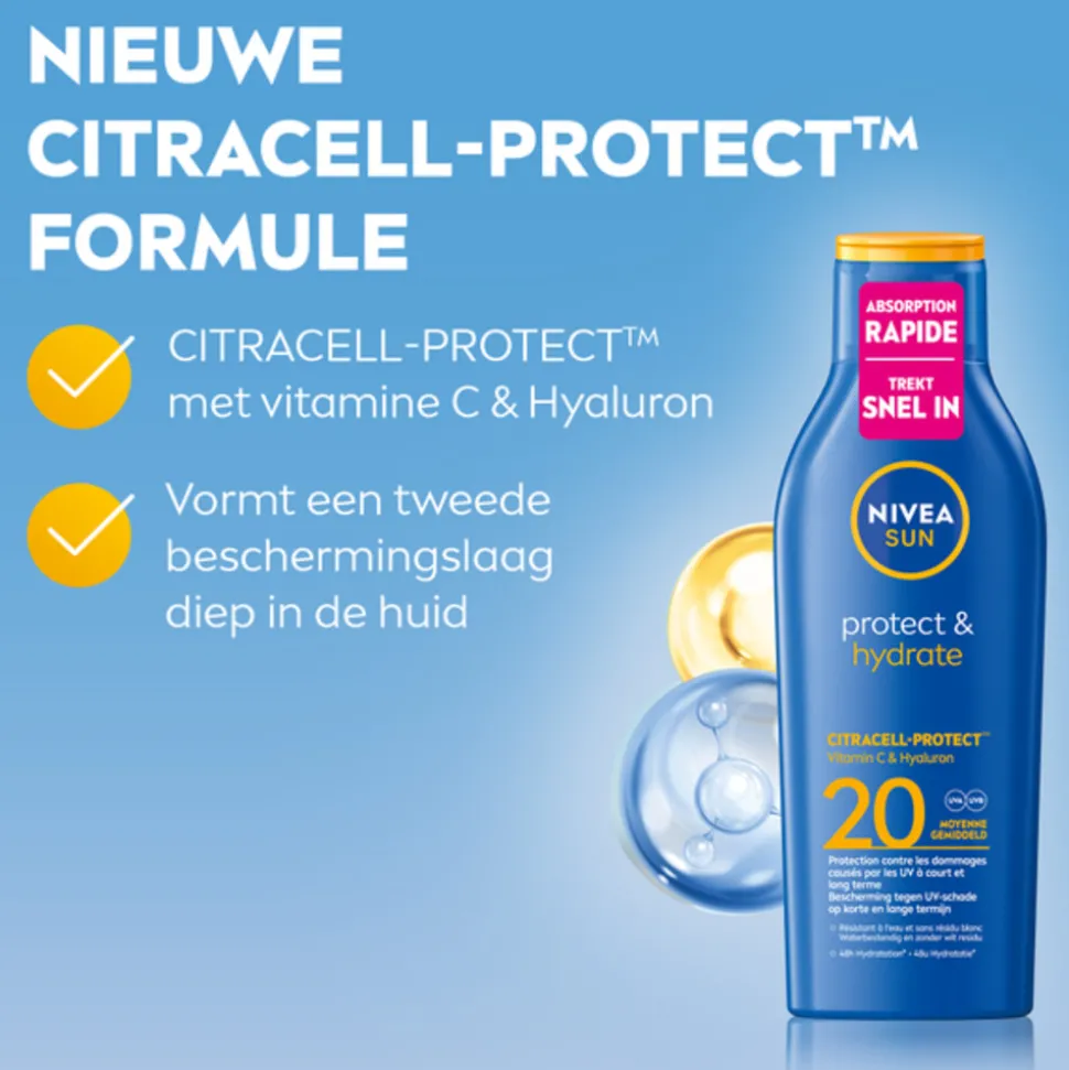 NIVEA Sun Protect & Hydrate Zonnemelk SPF 20 200 ml