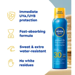 NIVEA Sun Protect en Dry Touch Verfrissende Vernevelende Spray SPF 30 200 ml