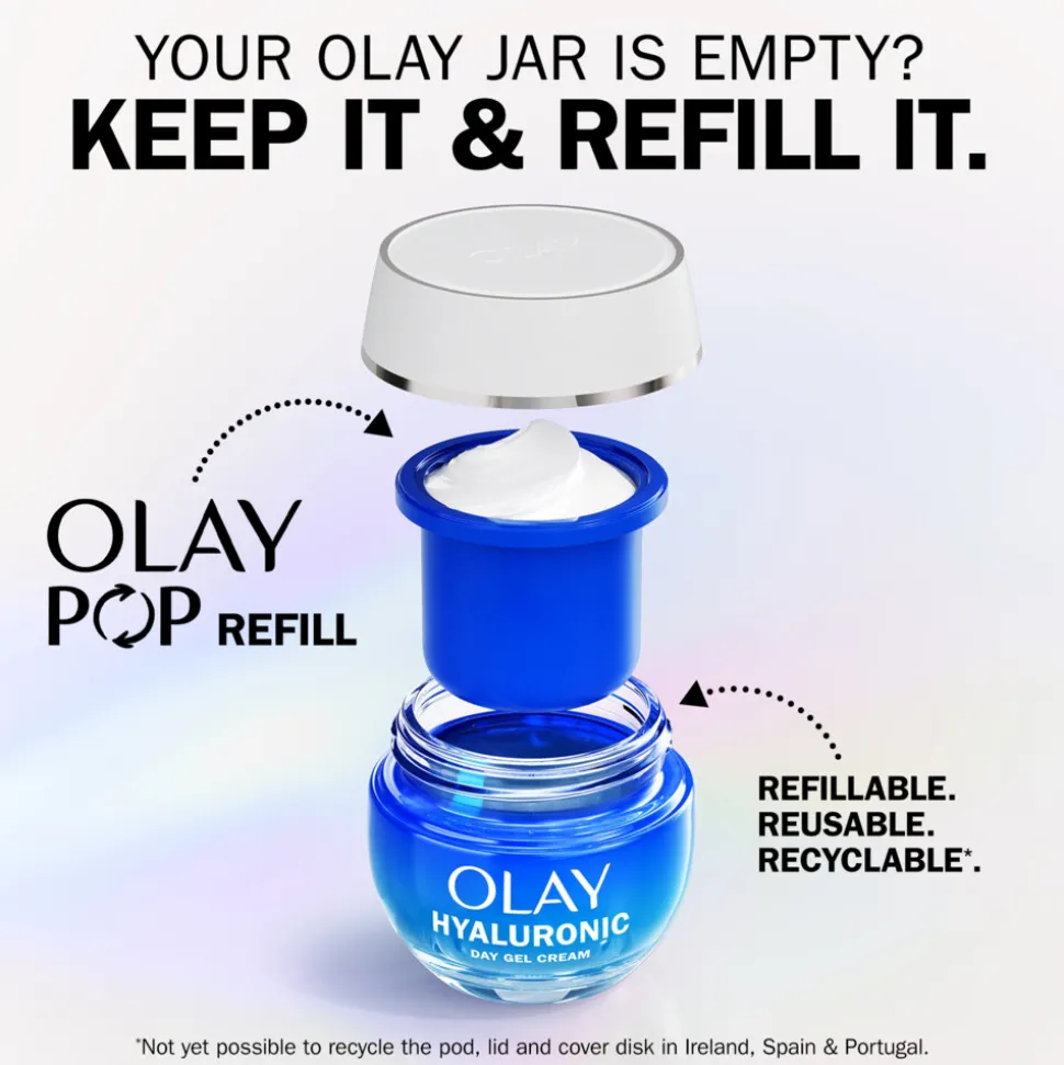 Olay Navulling Dagcrème Hyaluronic Parfumvrij 50 ml