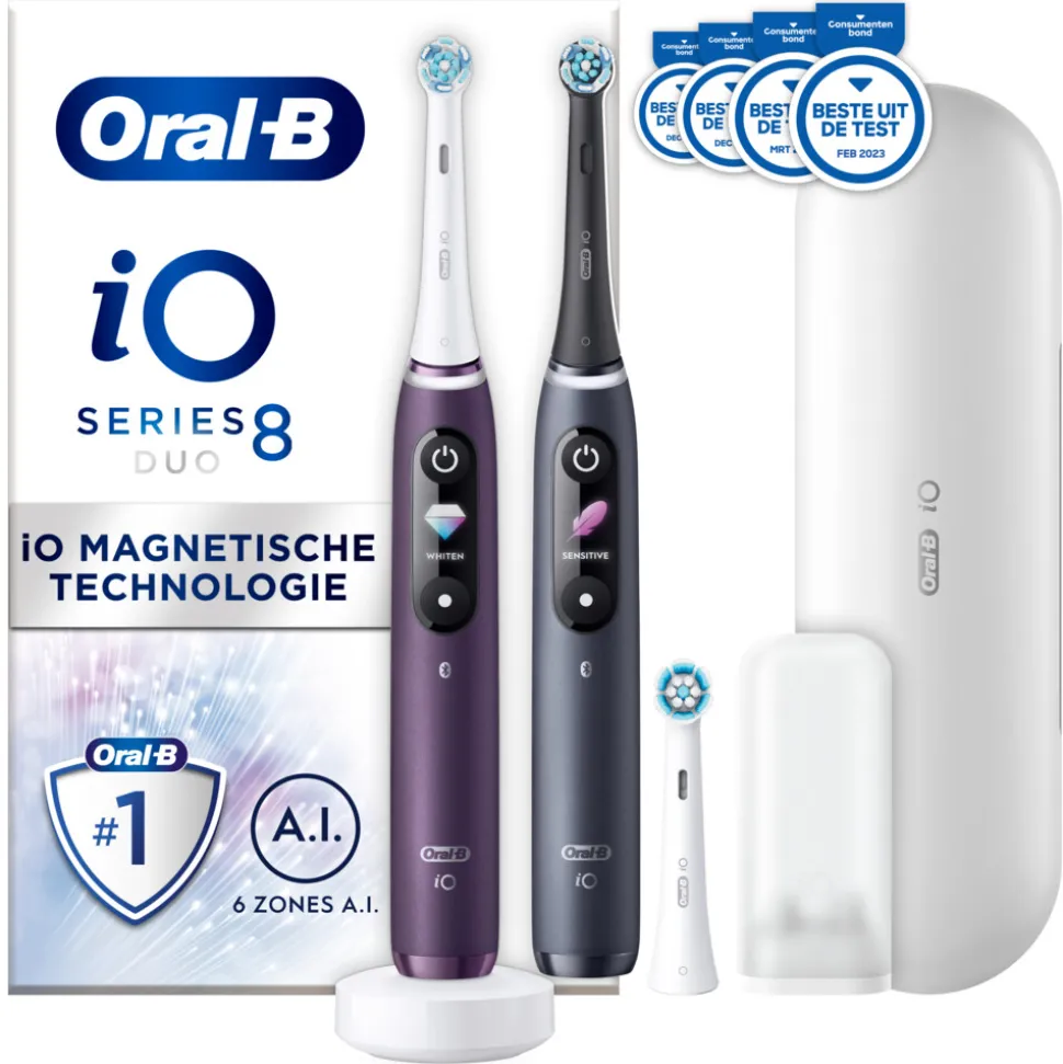 Oral-B Elektrische Tandenborstel iO 8 Duo Violet & Zwart 1 set
