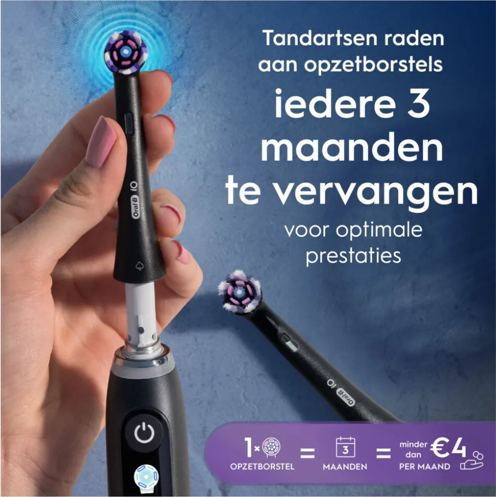 Oral-B Opzetborstels iO Radiant White Zwart 8 stuks