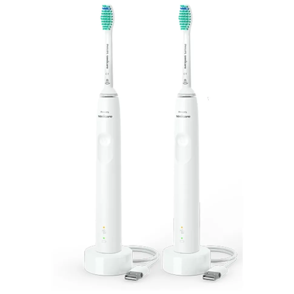 Philips Sonicare Elektrische Tandenborstel Series 3100 Wit Duopack HX3675/13 2 stuks