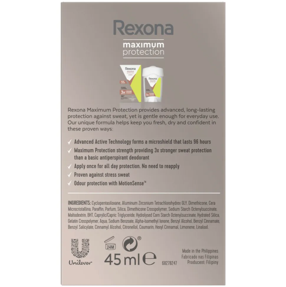 Rexona Deodorant Stick Cream Maximum Protection Stress Control 45 ml