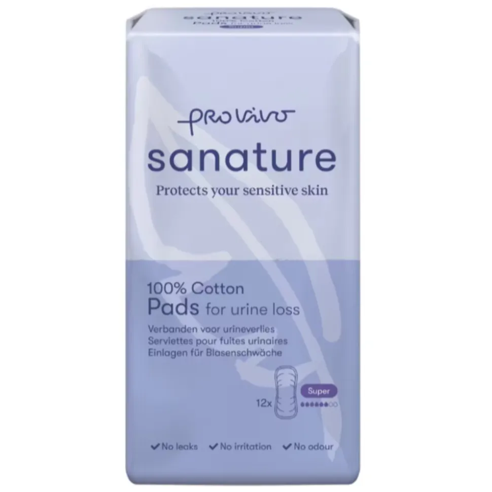 Sanature Pro Vivo 100% Katoen Verbanden voor Urineverlies Mini Plus 14 stuks