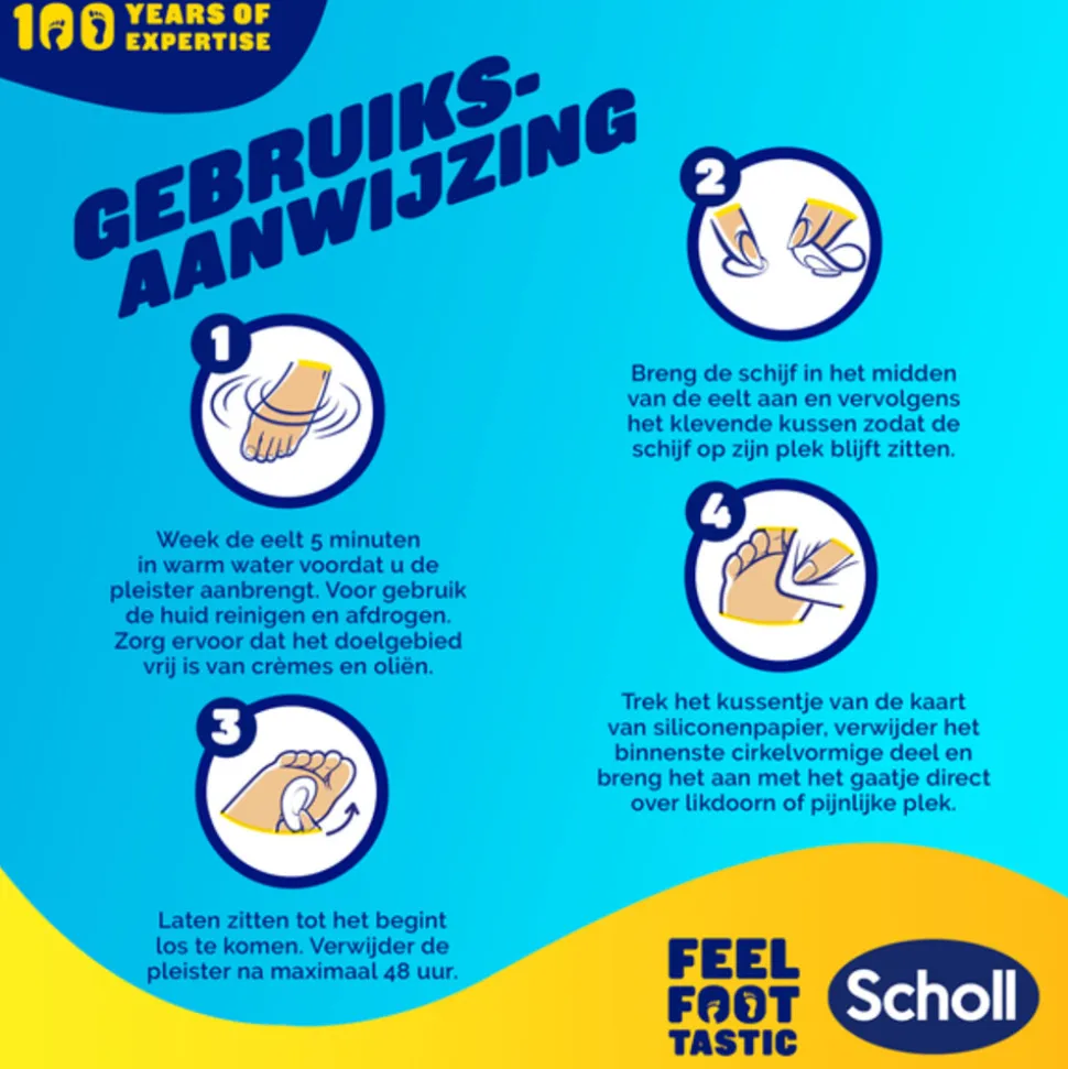 Scholl Eelt Verwijderpleisters 4 stuks