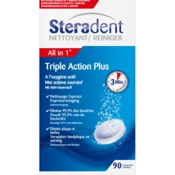 Steradent Triple Action Plus Kunstgebit Reiniger 90 tabletten