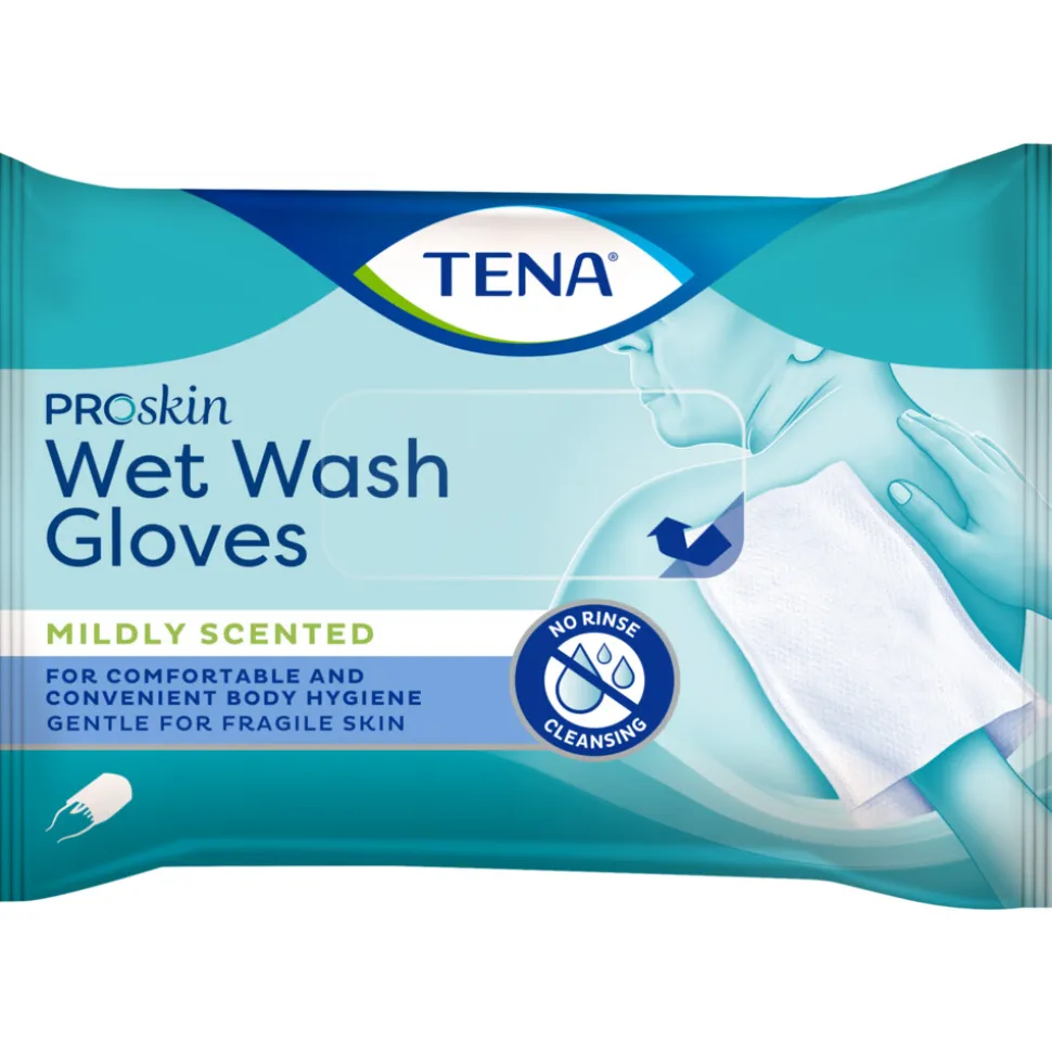 TENA Proskin Wet Wash Gloves Mild Geparfumeerd 8 stuks