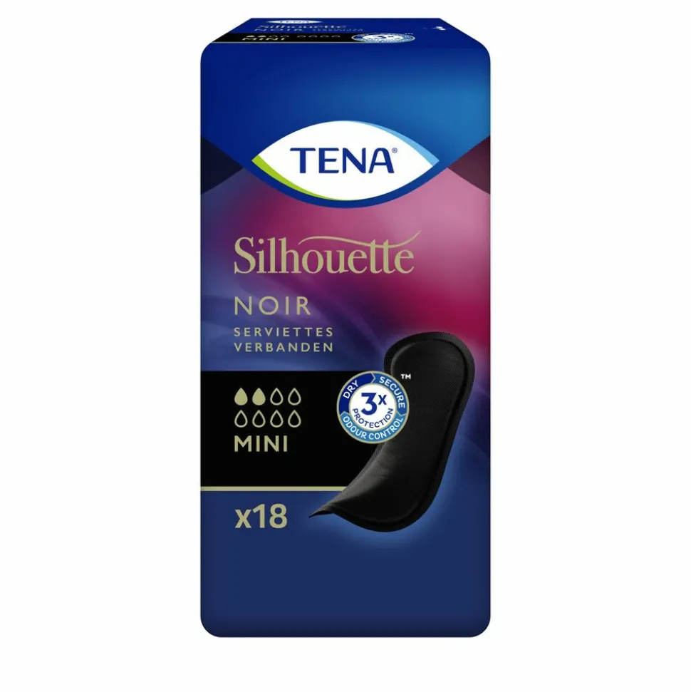 TENA Silhouette Pads Black Mini 18 stuks