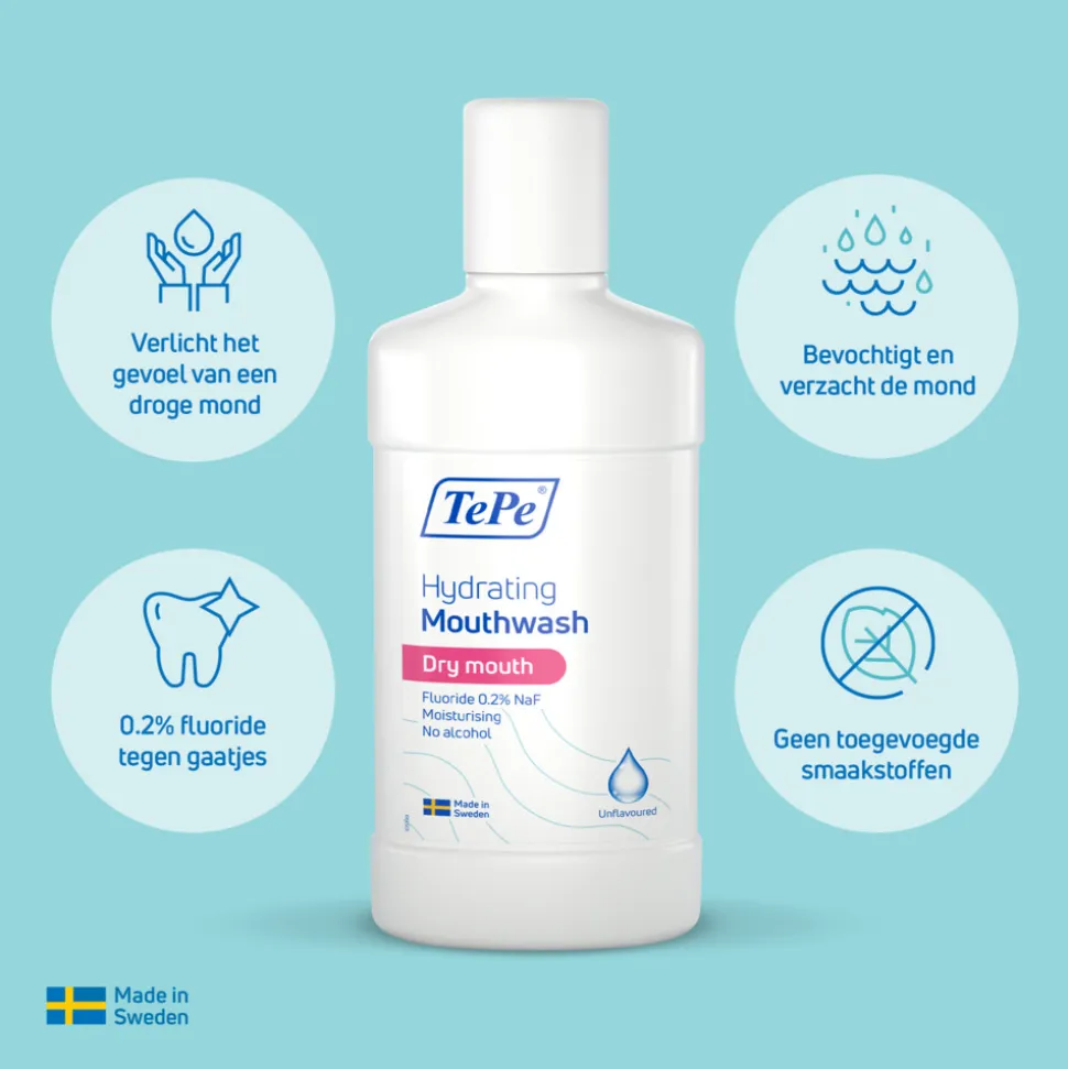 TePe Hydraterende Mondspoeling zonder Smaak 500 ml