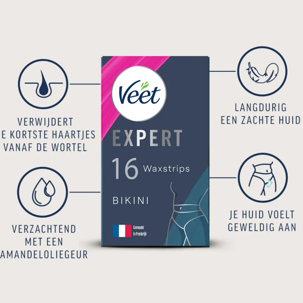 Veet Expert Koude Waxstrips Bikini Sensitive 16 stuks