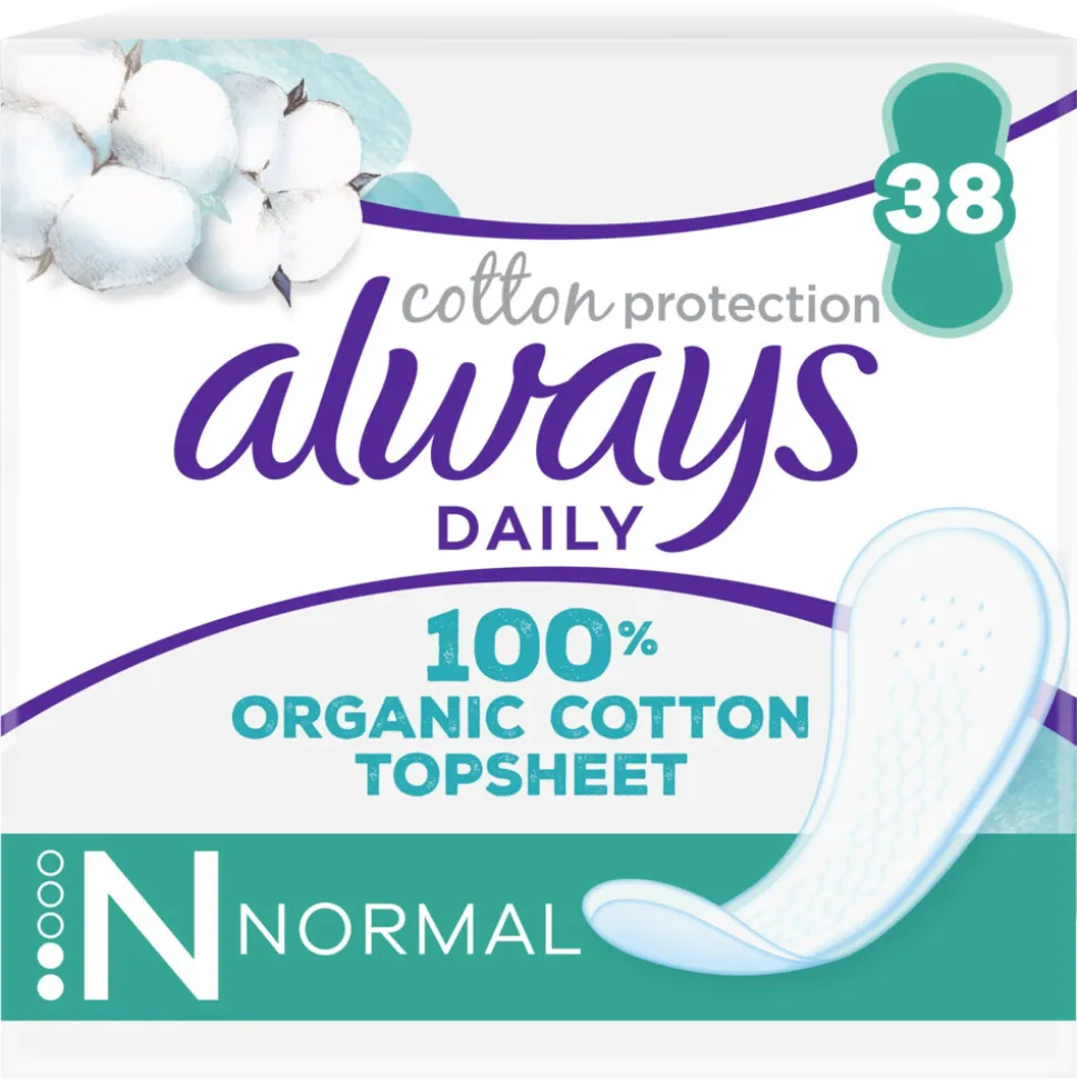 10x Always Dailies Inlegkruisjes Cotton Protection Normal 38 stuks