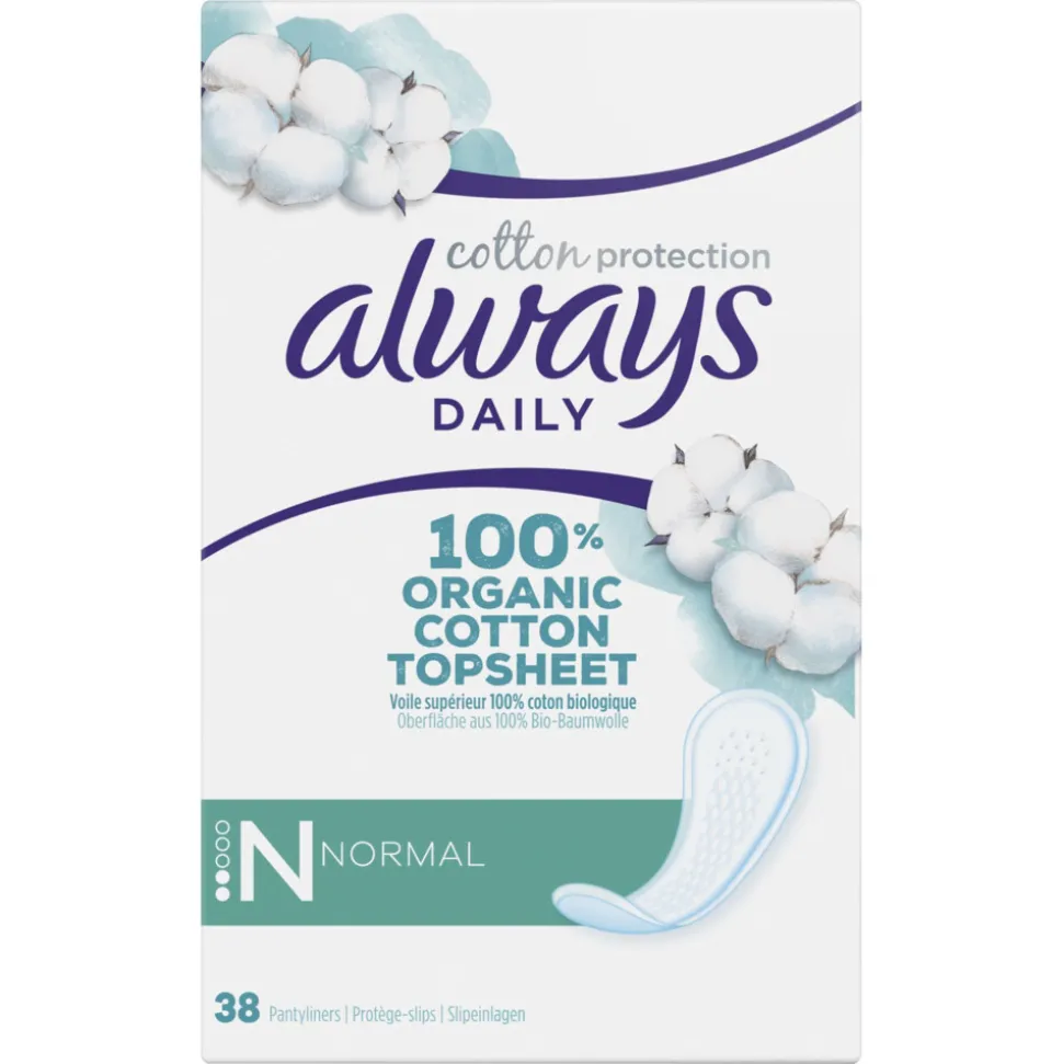 10x Always Dailies Inlegkruisjes Cotton Protection Normal 38 stuks
