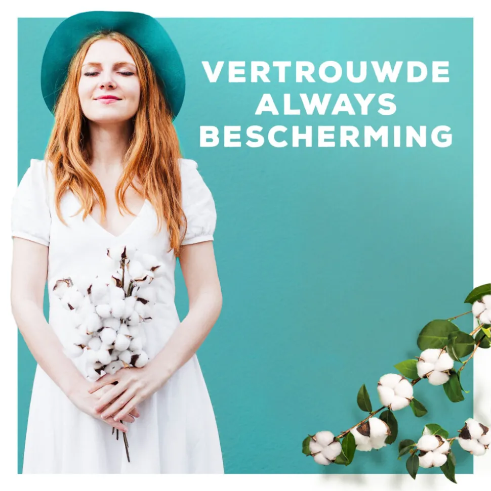 10x Always Maandverband Bio Cotton Protection Ultra Normal met Vleugels 11 stuks
