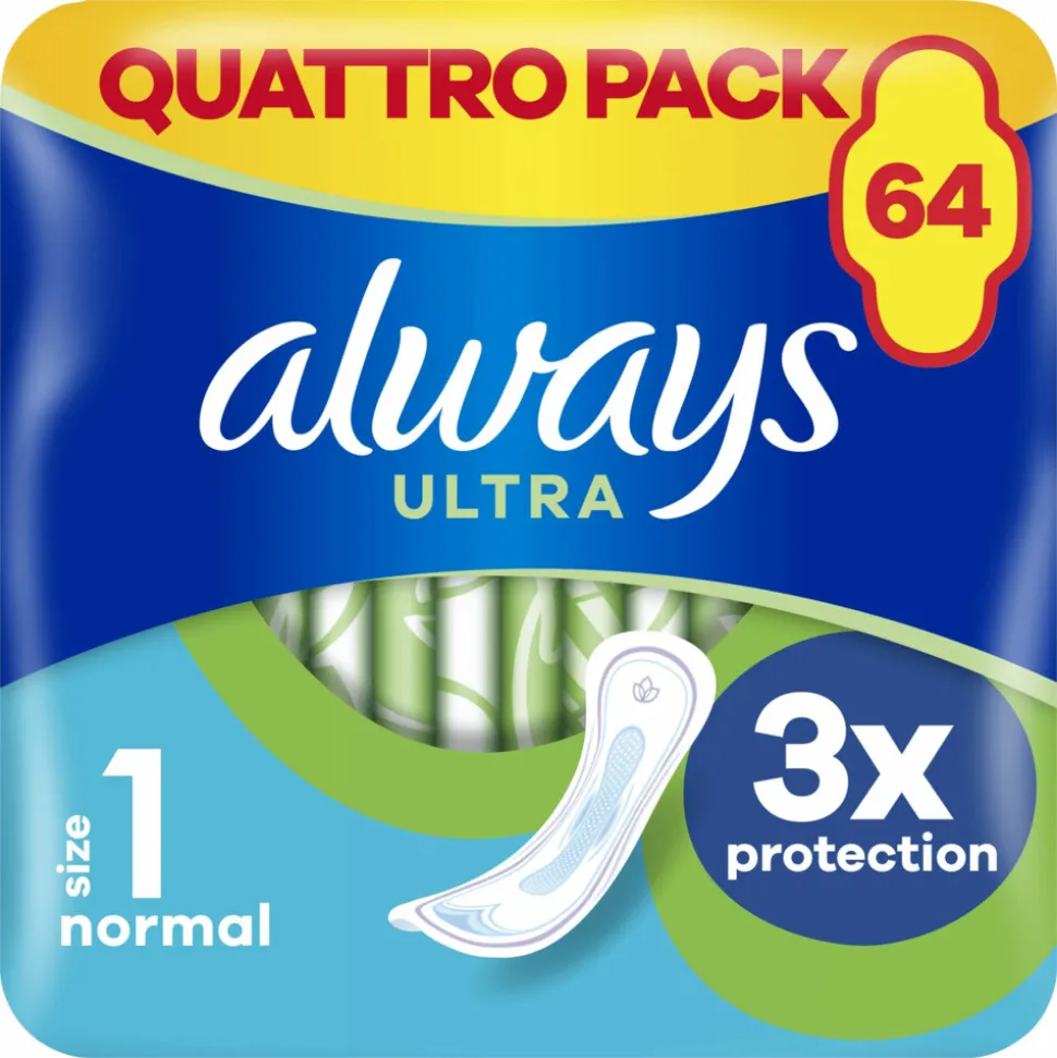 4x Always Maandverband Ultra Normal 64 stuks
