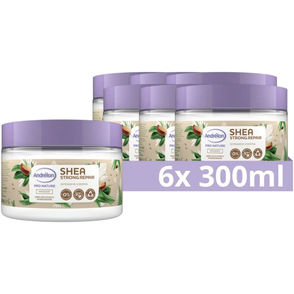 6x Andrélon Haarmasker Shea Strong Repair 300 ml