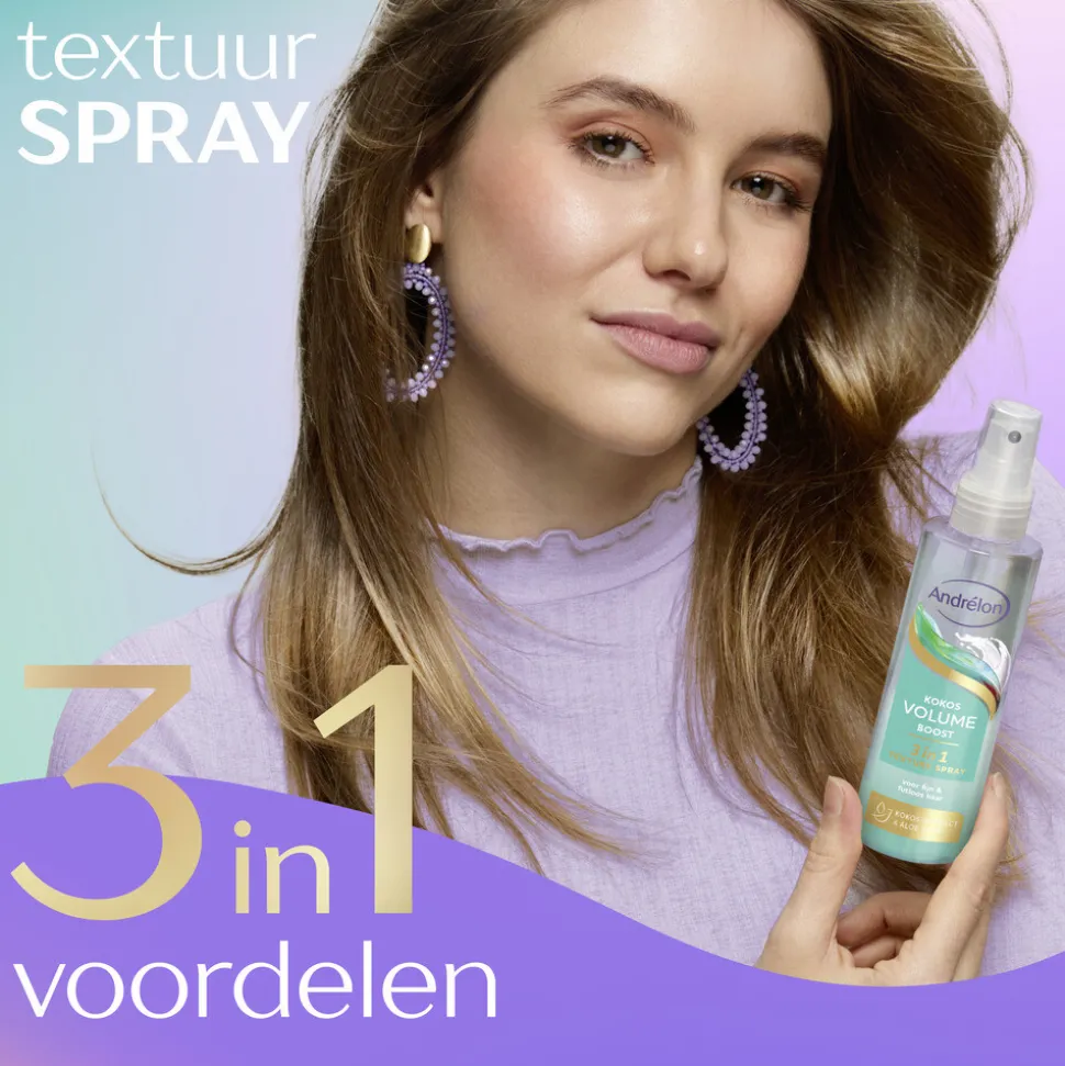 6x Andrélon 3-in-1 Textuur Spray Kokos Volume Boost 150 ml