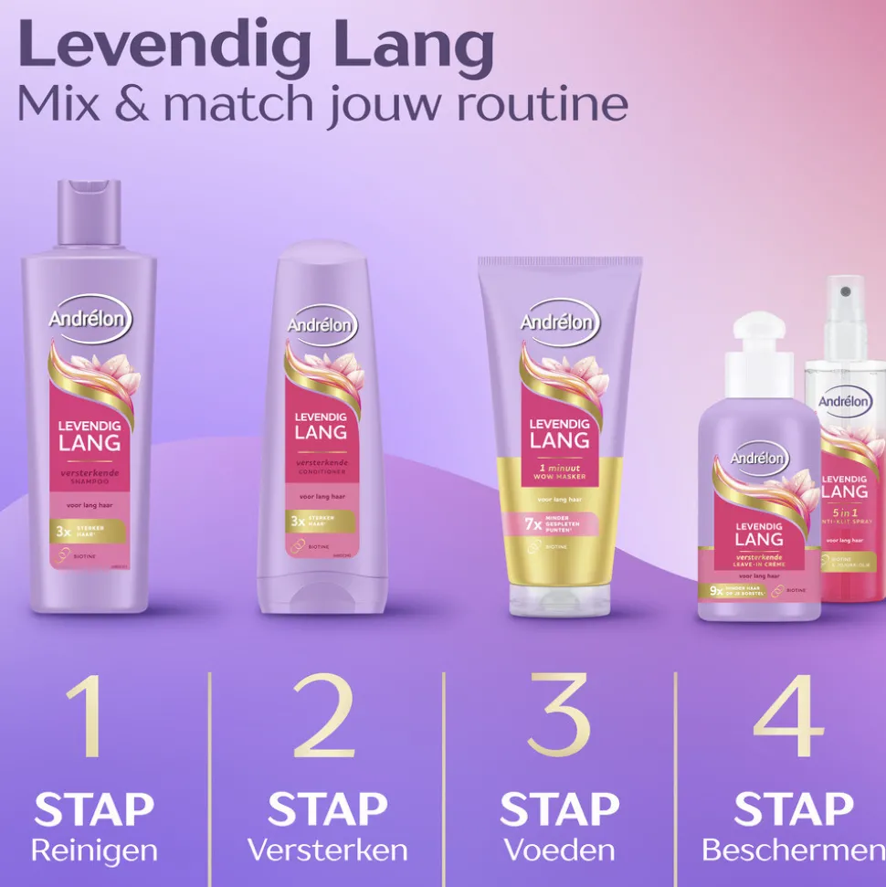 6x Andrélon Leave-In Creme Levendig Lang 200 ml