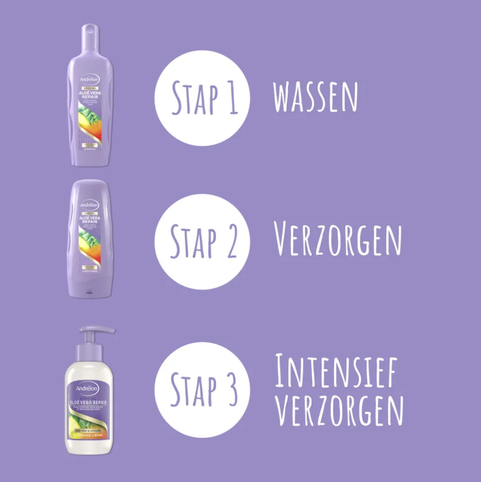6x Andrélon Shampoo Aloe Vera Repair 300 ml