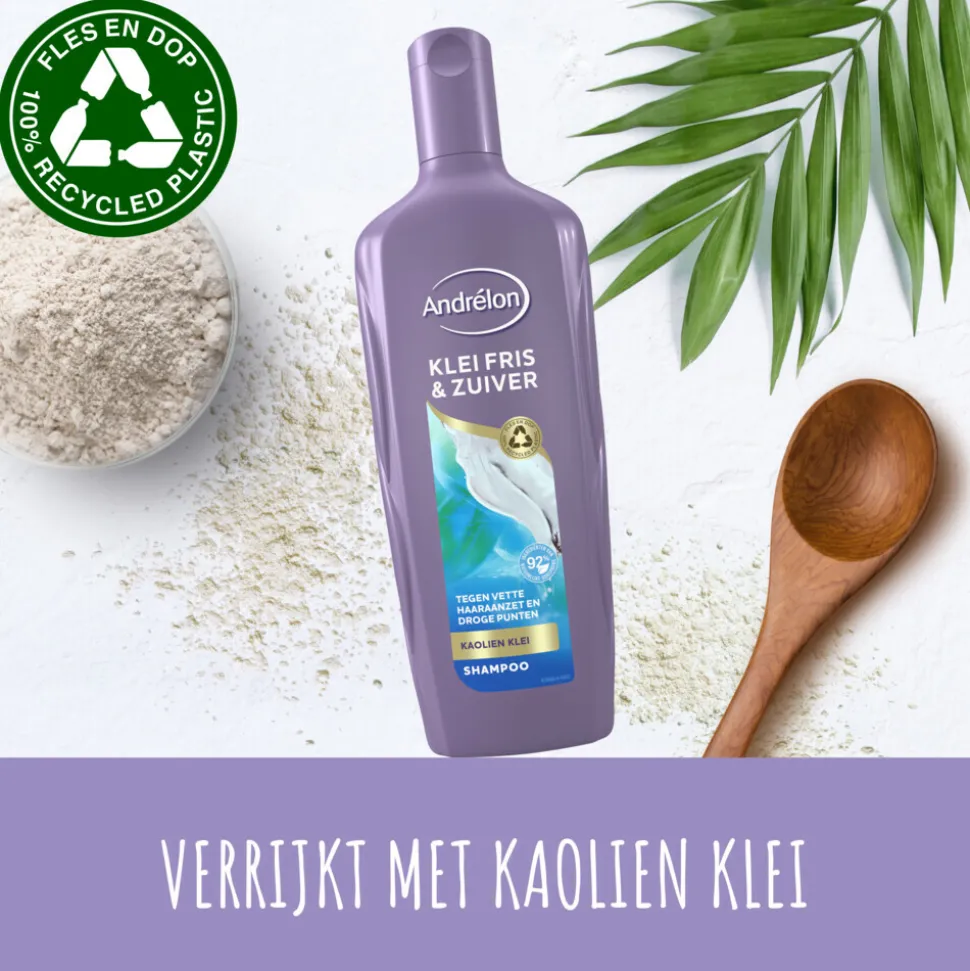 6x Andrélon Shampoo Klei Fris & Zuiver 300 ml