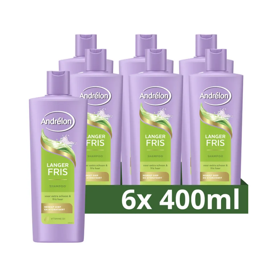 6x Andrélon Shampoo Langer Fris 400 ml
