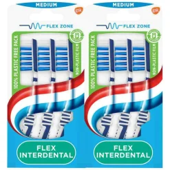 2x Aquafresh Tandenborstel Flex Interdental Medium 3 stuks
