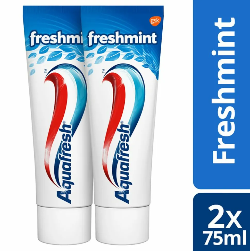 6x Aquafresh Tandpasta Freshmint 3in1 Gezonde Tanden 2 x 75 ml