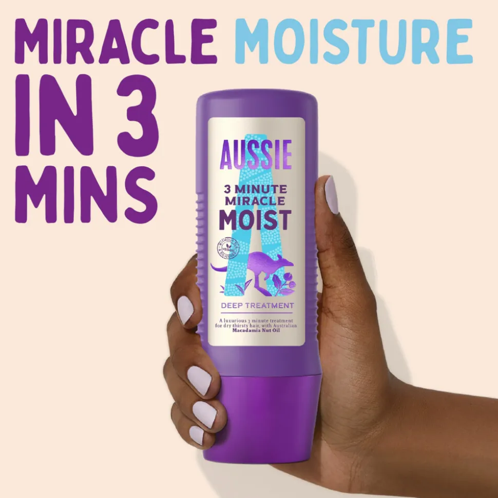 6x Aussie Haarmasker 3 Minute Miracle Moisture Intensieve Vegan Haarverzorging 225 ml