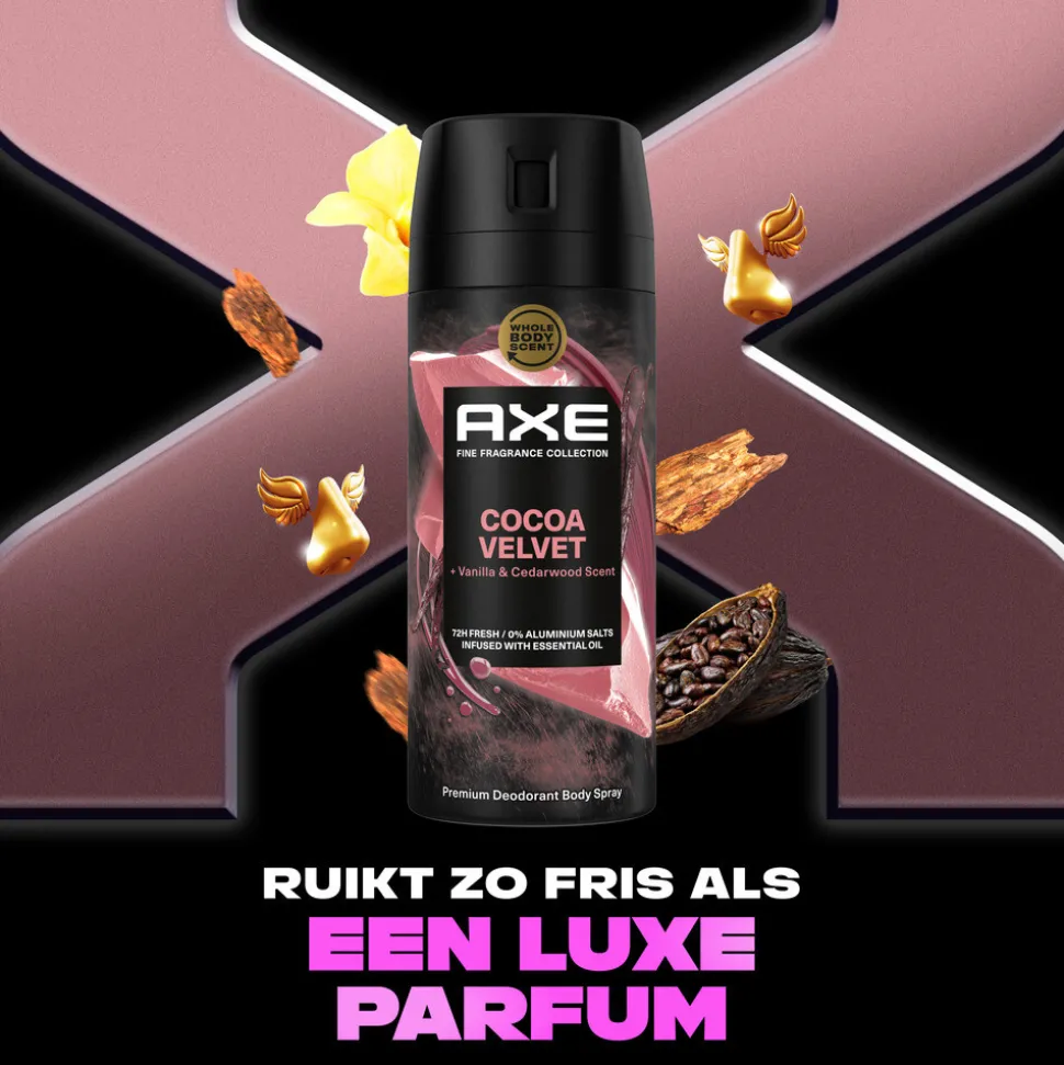 6x Axe Deodorant Bodyspray Cocoa Velvet 150 ml