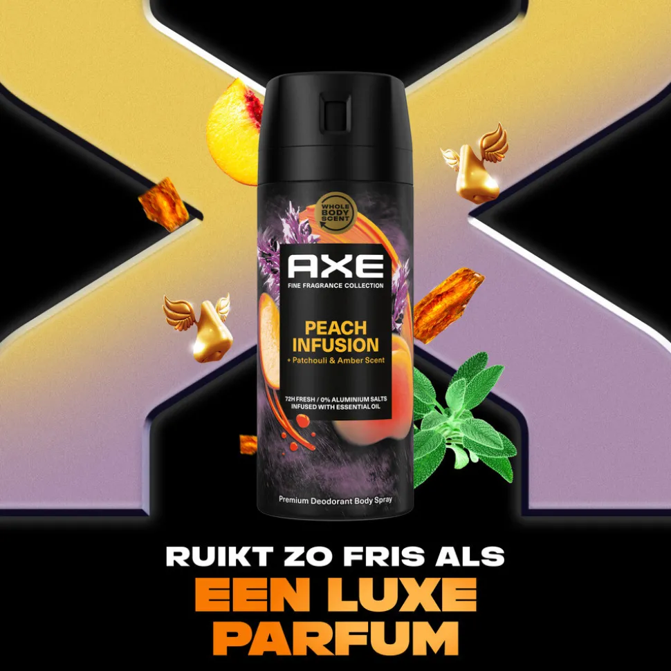 6x Axe Deodorant Bodyspray Peach Infusion 150 ml