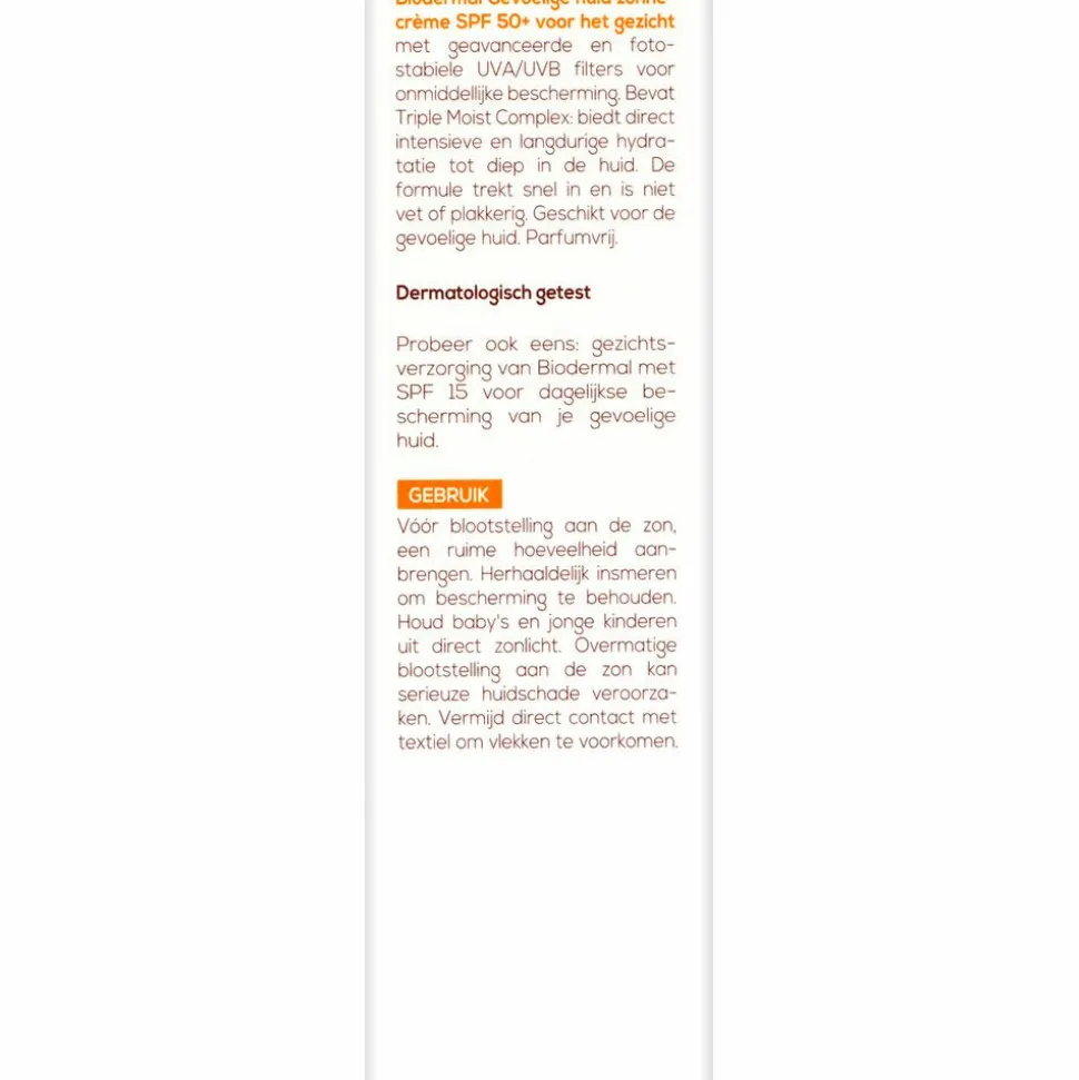 3x Biodermal Gevoelige Huid Zonnecrème Gezicht SPF 50+ 50 ml