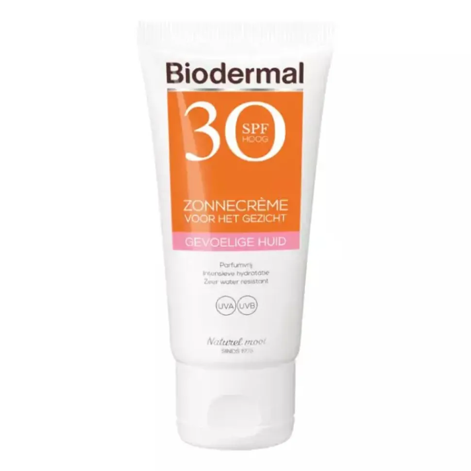 2x Biodermal Zonnecreme Gezicht Gevoelige Huid SPF 30 50 ml