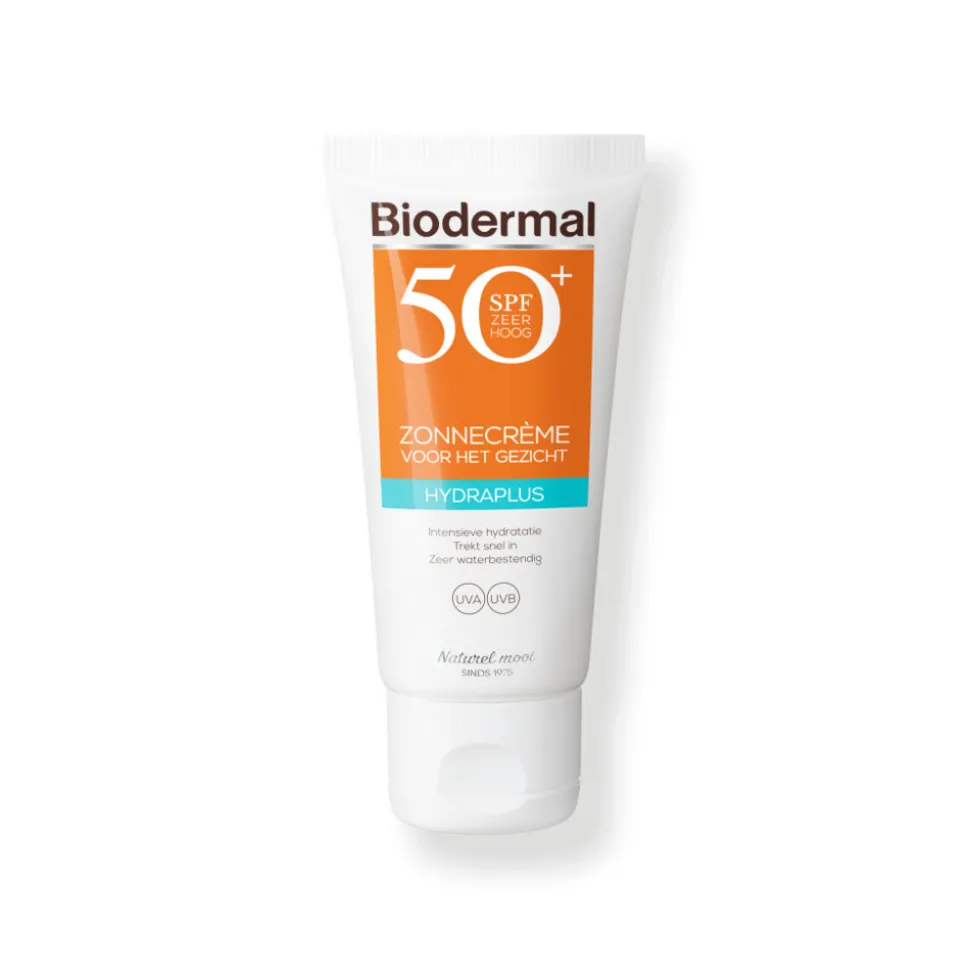 2x Biodermal Zonnecrème Gezicht Hydraplus SPF 50+ 50 ml