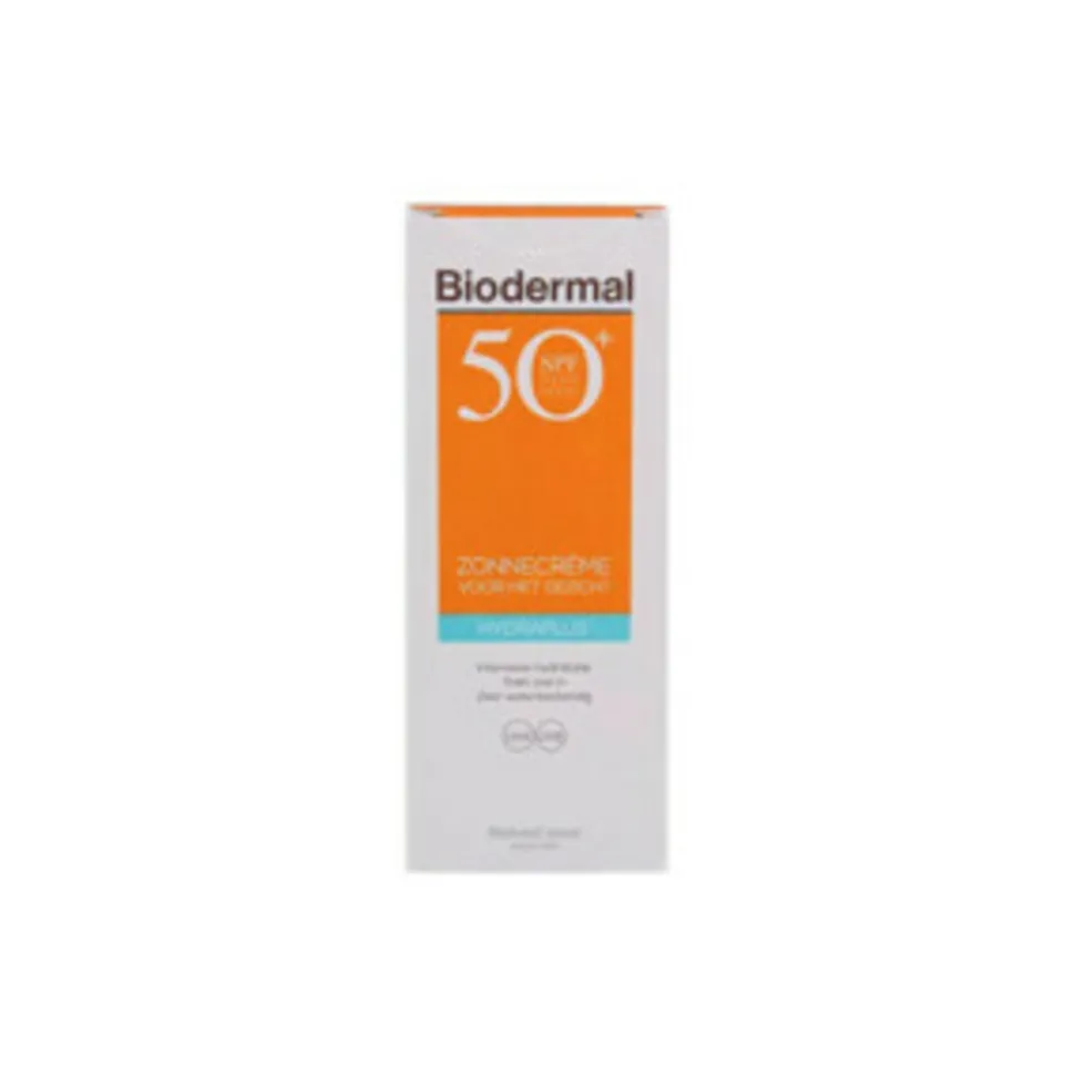 2x Biodermal Zonnecrème Gezicht Hydraplus SPF 50+ 50 ml