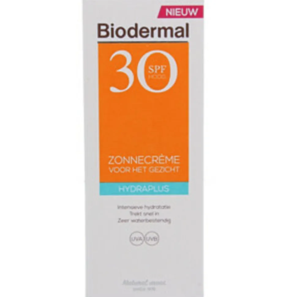 2x Biodermal Zonnecrème Gezicht Hydraplus SPF 30 50 ml