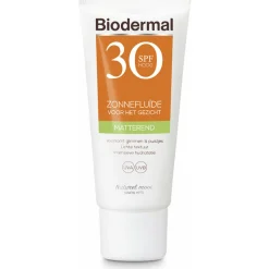 2x Biodermal Zonnefluïde Gezicht Matterend SPF 30 40 ml