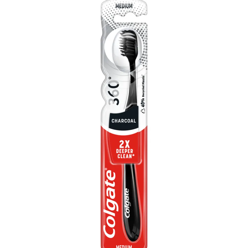 12x Colgate Tandenborstel 360 Black Medium