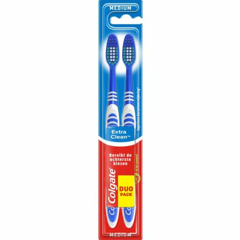 12x Colgate Tandenborstel Extra Clean Medium 2 stuks